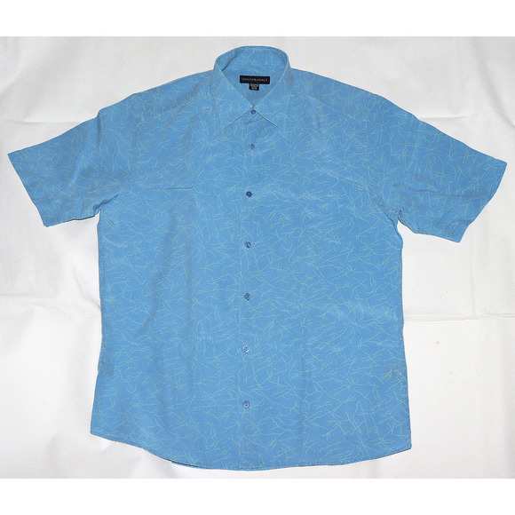 Jhane Barnes Men's Short Sleeve Button Front Shirt Size Medium - Picture 1 of 6